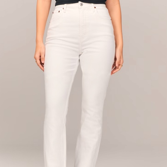 Abercrombie Curve Love Ultra High Rise 90s Slim Straight Jean - 25 X-Long - Picture 5 of 7